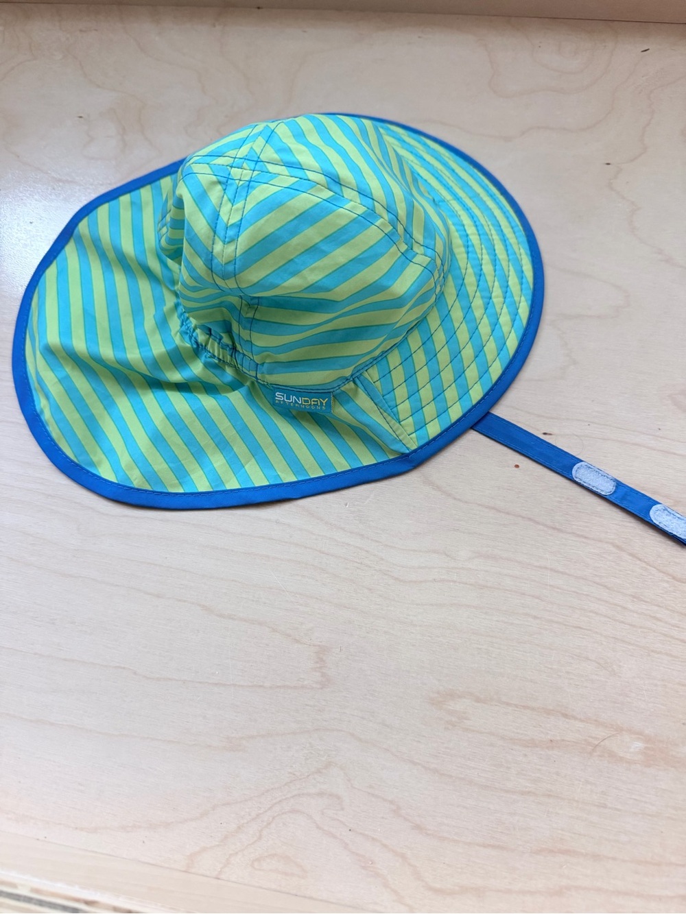 Sundek Striped Sun Hat in Lime & Turquoise